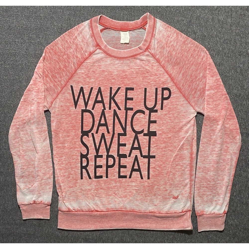 Everlast Womens Pink Wake Up Dance Sweat Repeat Graphic Crewneck Sweatshirt S